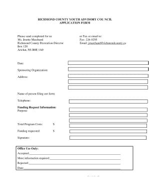 Fillable Online richmondcounty RICHMOND COUNTY YOUTH ADVISORY COU NCIL ...