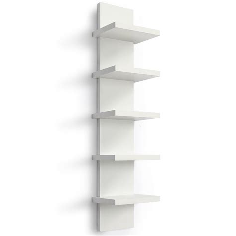 Ivy Bronx 5 Tier Wall Shelf Unit,White Vertical Floating Shelf-Narrow ...