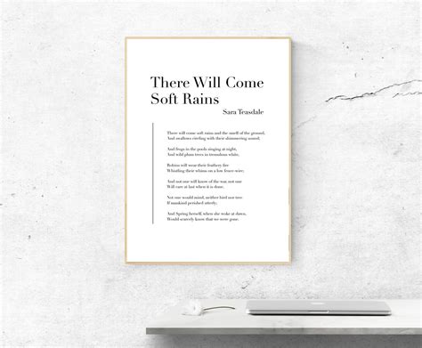 There Will Come Soft Rains by Sara Teasdale Poetry Art - Etsy