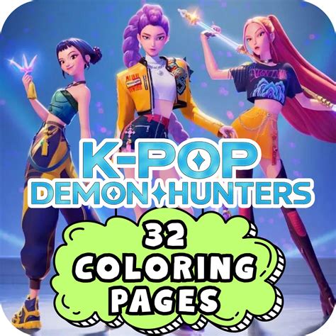 K-pop Demon Hunters Coloring Pages – Printable Anime Girl Group Vs Monsters | Kpop Coloring Book ...