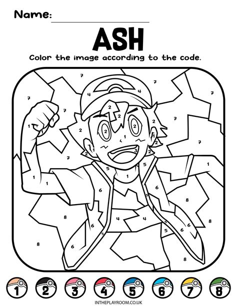 Image result for Pokemon Color by Number Coloring Pages