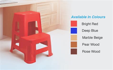 Nilkamal STL 21 Strong and Durable Plastic Step Stool for Home, Bedroom ...