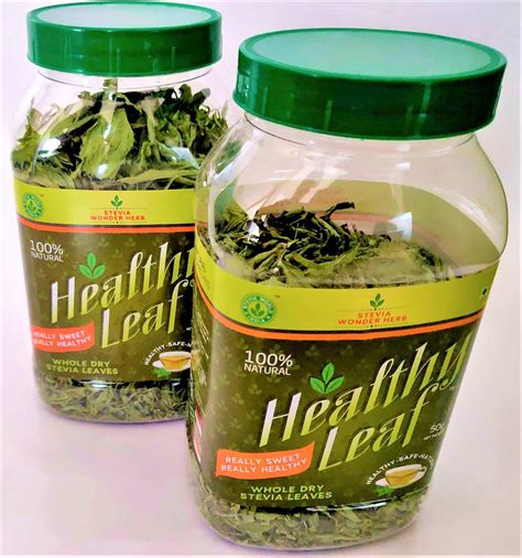 HEALTHY LEAF, Dry Stevia Leaf (Madhu Tulsi) Herbal Stevia Sugar ...