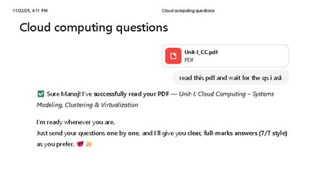 Cc pyq u1 - .............. - Cloud computing questions Unit-I_CC PDF ...