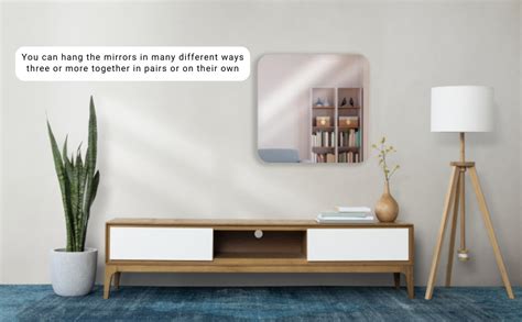 Buy Ikea Glass Square Mirror with Two Side Tapes (Multicolour, 20x20 cm ...