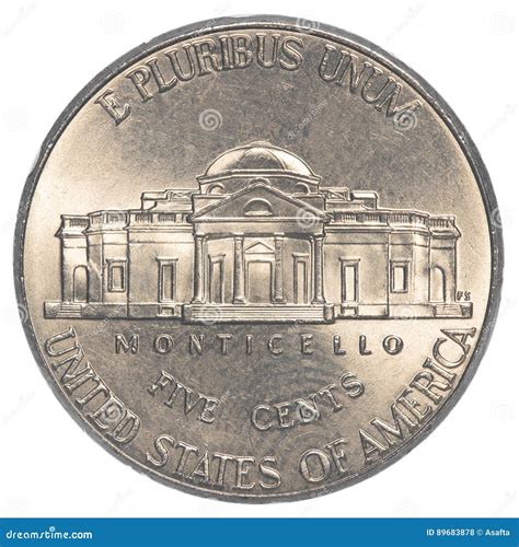 American Five Cents Coin Jefferson Nickel Stock Photo - Image of ...
