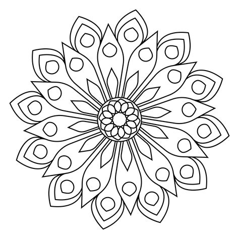Easy Mandala Coloring Pages For Kids
