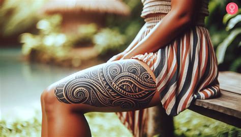 Hawaiian Tribal Tattoos For Women On Thigh