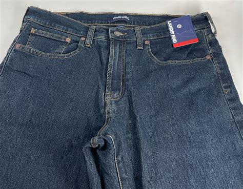 Lands' End Flannel Lined 5 Pocket Jeans -DARK BLUE 34x32