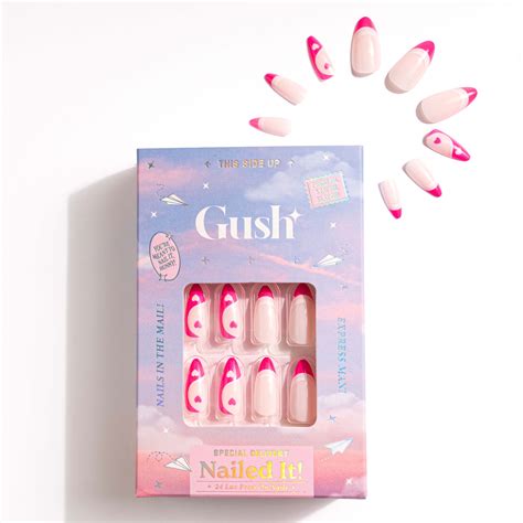 Shop Neon Pink Hearts - Long Almond - Press on Nails – Vegan, Clean ...
