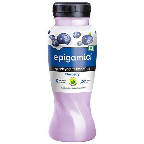 Epigamia Greek Yogurt Smoothie, Blueberry, 180 Ml Bottle