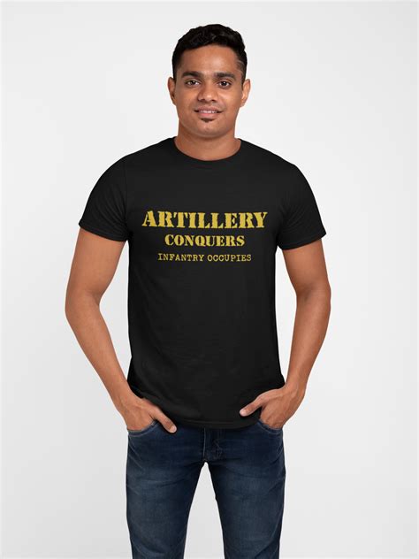 Army Artillery T-Shirt Conquers Infantry, Occupies - Olive Planet