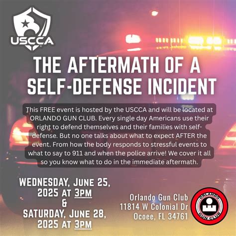 USCCA FREE Training Event - The Aftermath of a Self-Defense Incident ...