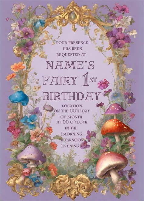 Fairy First Birthday Invitation - Etsy
