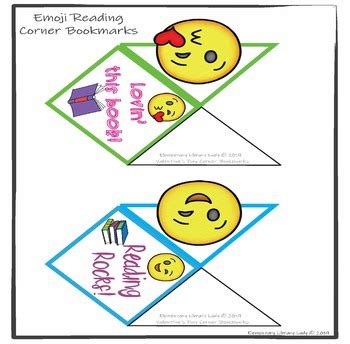 Emoji Corner Bookmarks by Elementary Library Lady | TpT