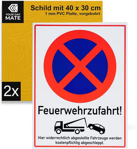 Schild Alu Feuerwehrzufahrt 210 x 594 mm (Parkverbot, Brandschutzschild ...