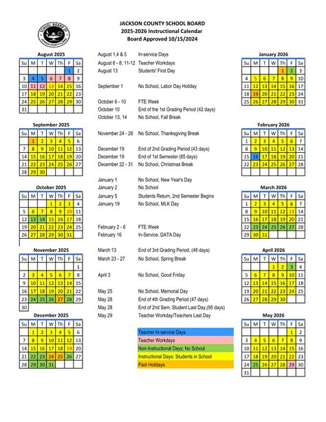 Jackson County Schools FL Calendar 25-26 [PDF] - EduCounty