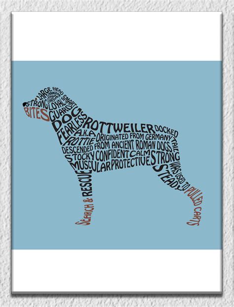 Blue Background Rotweiller Wall Art – Myindianthings