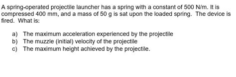 Image result for How to Find the Spring Constant Projectile