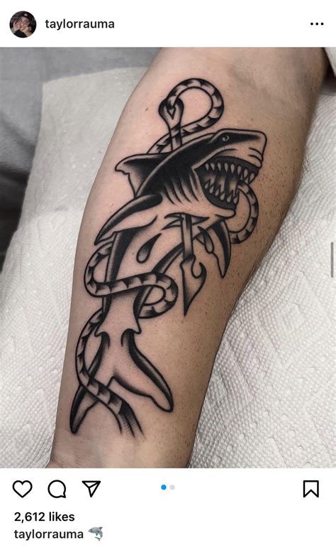 American Traditional Shark Tattoo