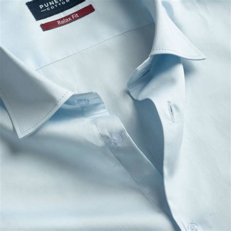 Light Blue Color Cotton Satin Shirt For Men – Punekar Cotton