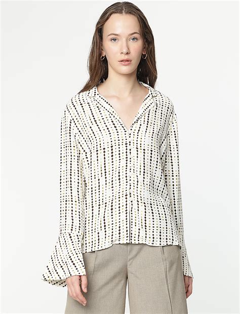 Buy Pure Viscose Printed Bell Sleeves Blouse at Marks & Spencer