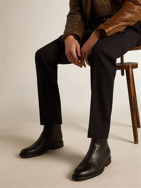 Men’s Chelsea boots in black leather | Golden Goose Official Website
