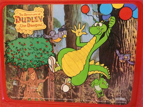 1994 Thermos Red Plastic Lunchbox Adventures of DUDLEY DRAGON ...