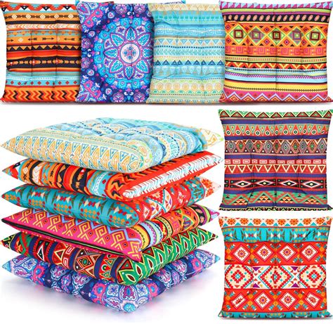 Amazon.com: Nuogo 12 Pcs Bohemian Floor Pillows Seating Boho Floor ...