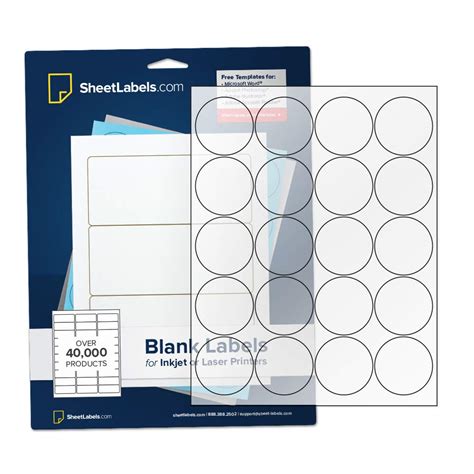 2" Clear Round Labels, Inkjet or Laser Printable, Crystal Clear Gloss ...