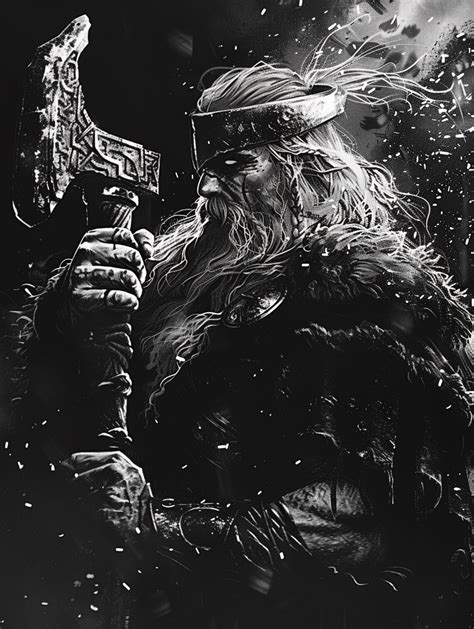 Odin Holding Thor's Hammer: Norse God AI Art Print (digital Download ...