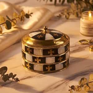 Buy House Of Wemy Mother of Pearl and Brass Trinket for Jewelry and ...