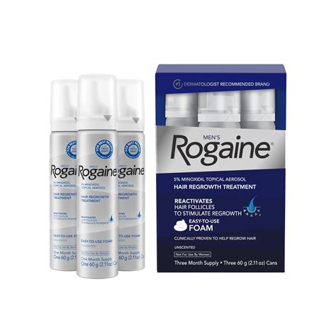 Mens Rogaine Minoxidil 5% Foam 3x 2.11 oz Bottles India | Ubuy