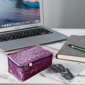 atorakushon Satin Makeup Pouches Cosmetic Necklace Earrings Vanity ...