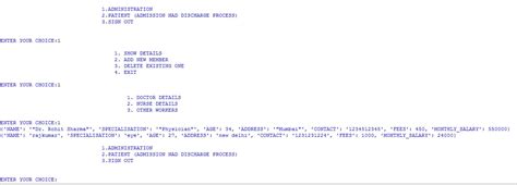 Hospital Management System Project in Python Class 12 的图像结果