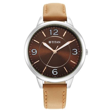 Buy Online Titan Trendsetters Brown Dial Analog Leather Strap watch for ...