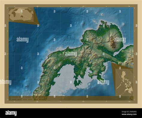 Zamboanga del Norte, province of Philippines. Colored elevation map ...