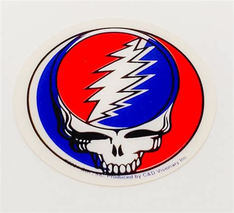 The Grateful Dead Steal Your Face Skull Sticker Symbol Logo Emblem ...
