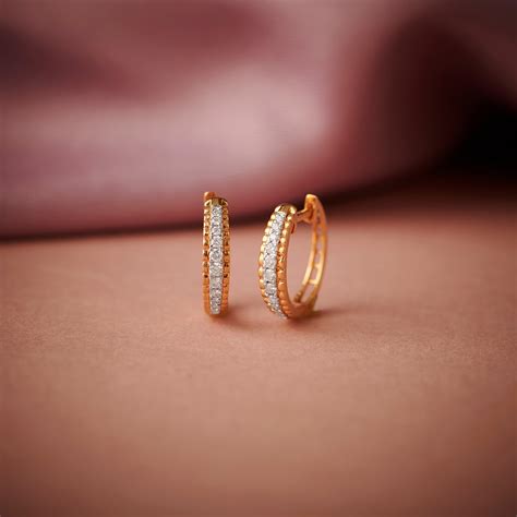 Graceful Diamond Hoop Earrings