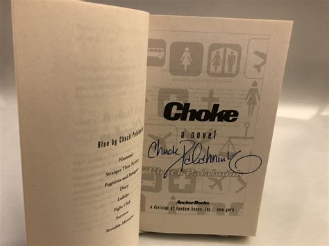 Choke (SIGNED) by Palahniuk, Chuck: As New Soft cover (2002) 1st ...