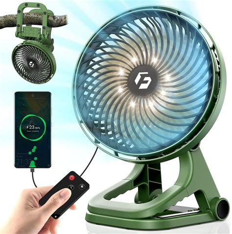 Amazon.com: Portable Camping Fan - 12000mAh 8-inch Clip on Fan with Colossal Clamp ...