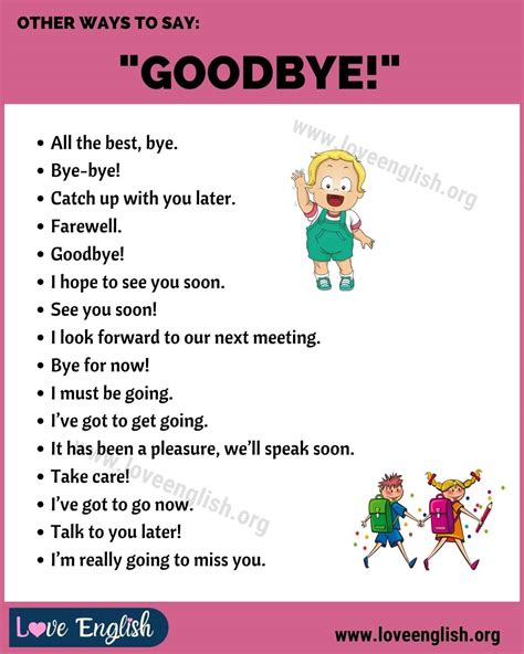 30+ Cool Ways to Say "Goodbye" in English (with Useful Examples) - Love ...