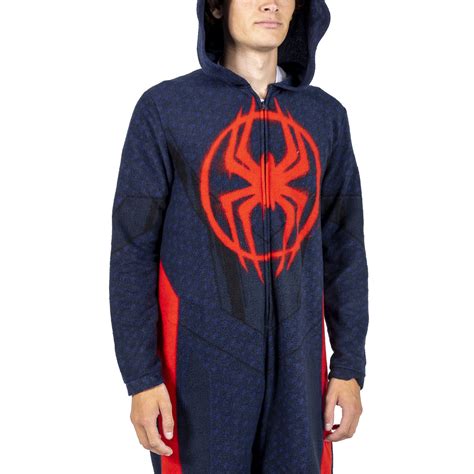 Buy Spider-Man Miles Morales Men's Hooded Union Suit With Leg Hem ...