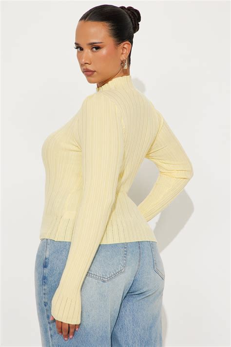 Ellis Mock Neck Sweater Top - Butter Yellow | Fashion Nova