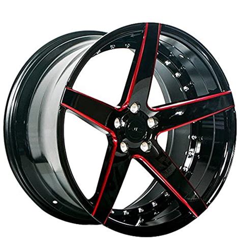 Marquee MQ 3226 – 20 Inch Staggered Rims – Set of 4 Black and Red ...