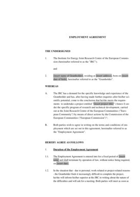 Fillable Online EMPLOYMENT AGREEMENT Fax Email Print - pdfFiller