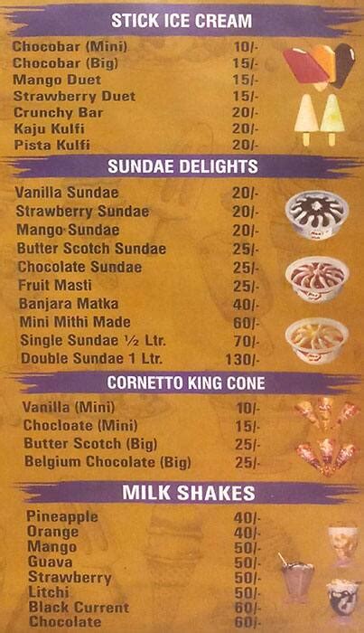 Menu at Max Ice Cream, Hyderabad, Moghal More Apartments Shop No G - 4 ...