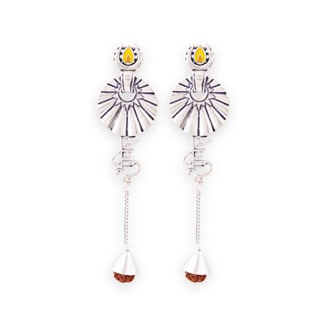 Aham Brahmasmi Shakti Rudraksha Bead Earrings – VOYLLA