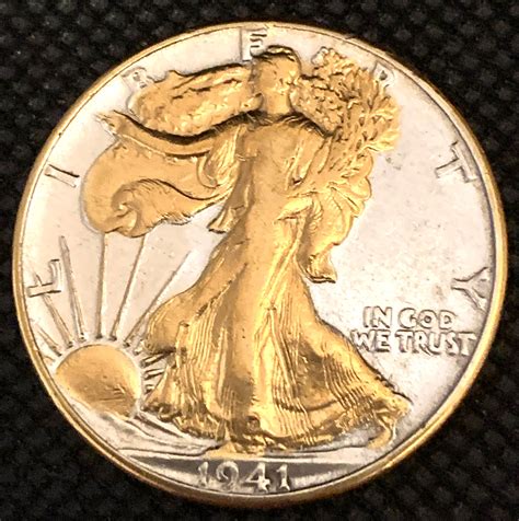 1941 WALKING LIBERTY GOLD PLATED 50C | Property Room