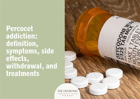 Percocet addiction: definition, symptoms, side effects, withdrawal, and treatments - The Diamond ...